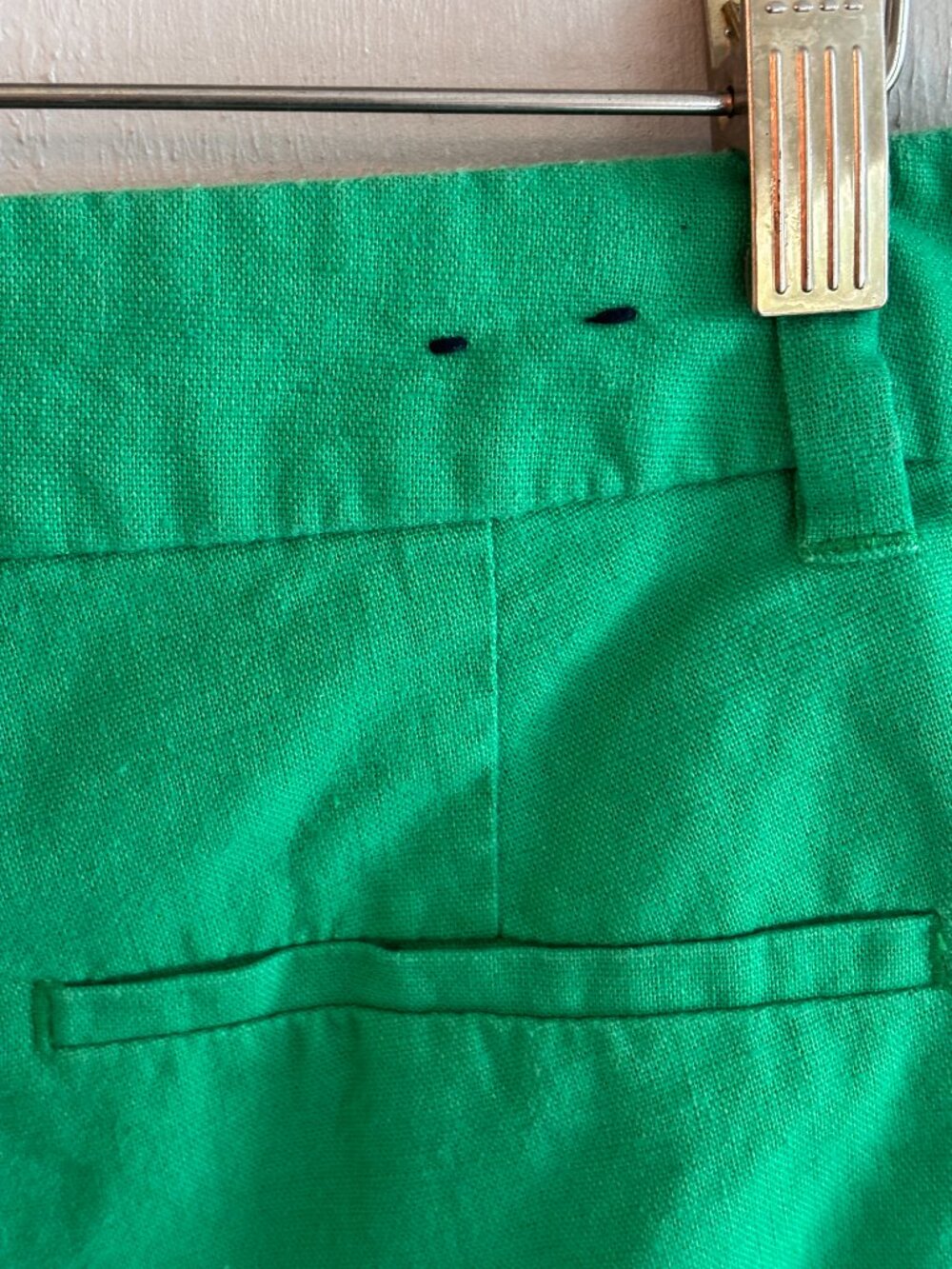 J. Crew Green Linen Blend Scalloped Hem Shorts Women's Size 10 Casual Wear - Picture 10 of 15